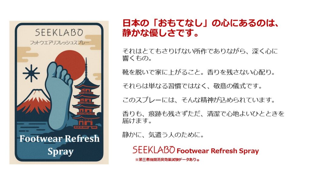 フットウェアリフレッシュスプレー
カード型スプレー 販売実績35万個 フット除菌スプレー JapaneseQuality souvenir